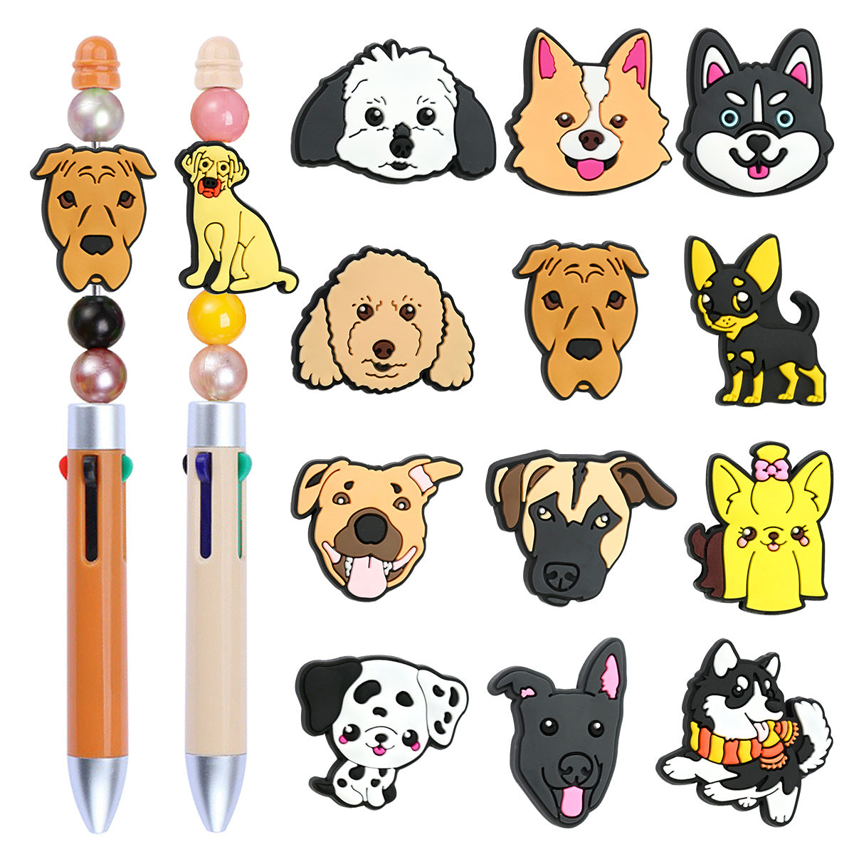 Wholesale  Random100pcs/pack Cute Pet Dog Series Cartoon Beads