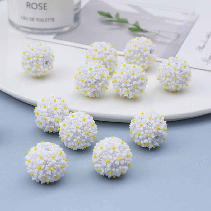 Wholesale 10pcs Pearl Flower bayberry Ball Diamond Ball Acrylic Beads