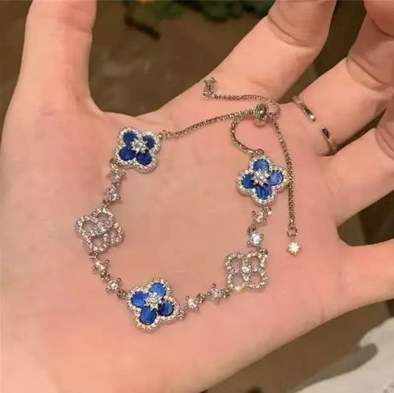 Wholesale Bracelet with Shiny Natural Lucky Four-Leaf Clover Luxury Jewelry