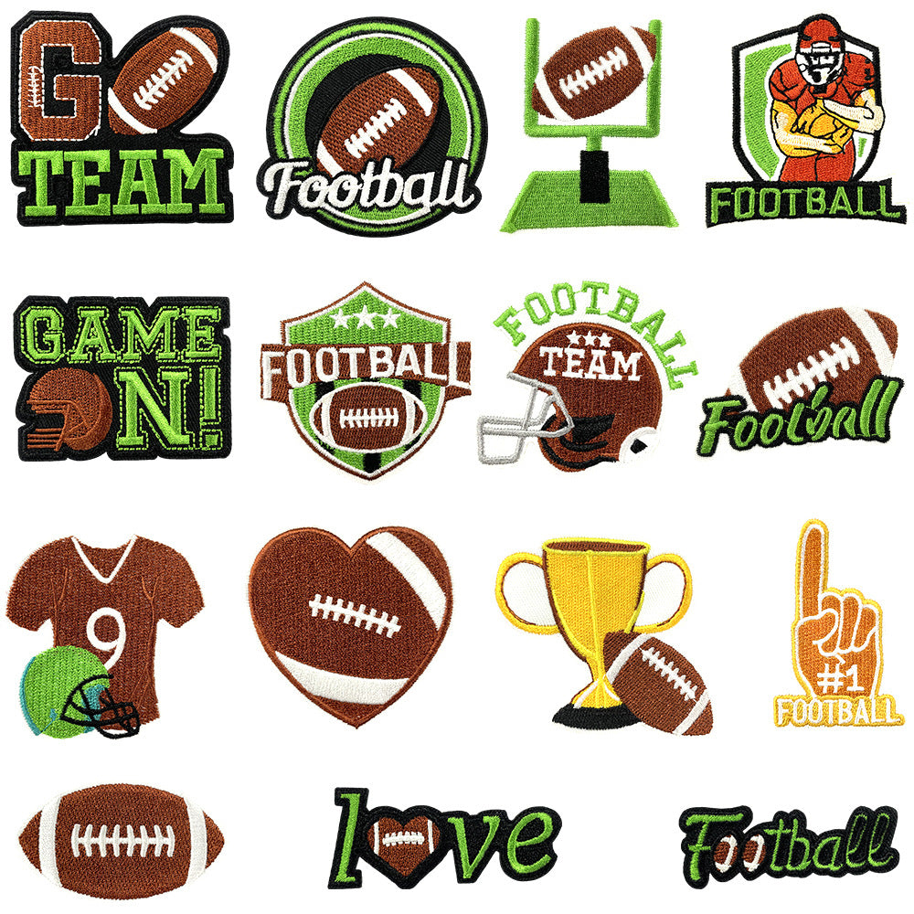 Wholesale Game Day Embroidered Patch Iron On Football Design For Coats Fashion Clothing Accessory