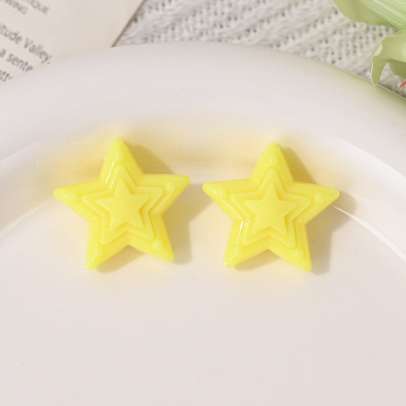 Wholesale 10pcs/pack Candy Color Five-Pointed Star DIY Mobile Acrylic Beads
