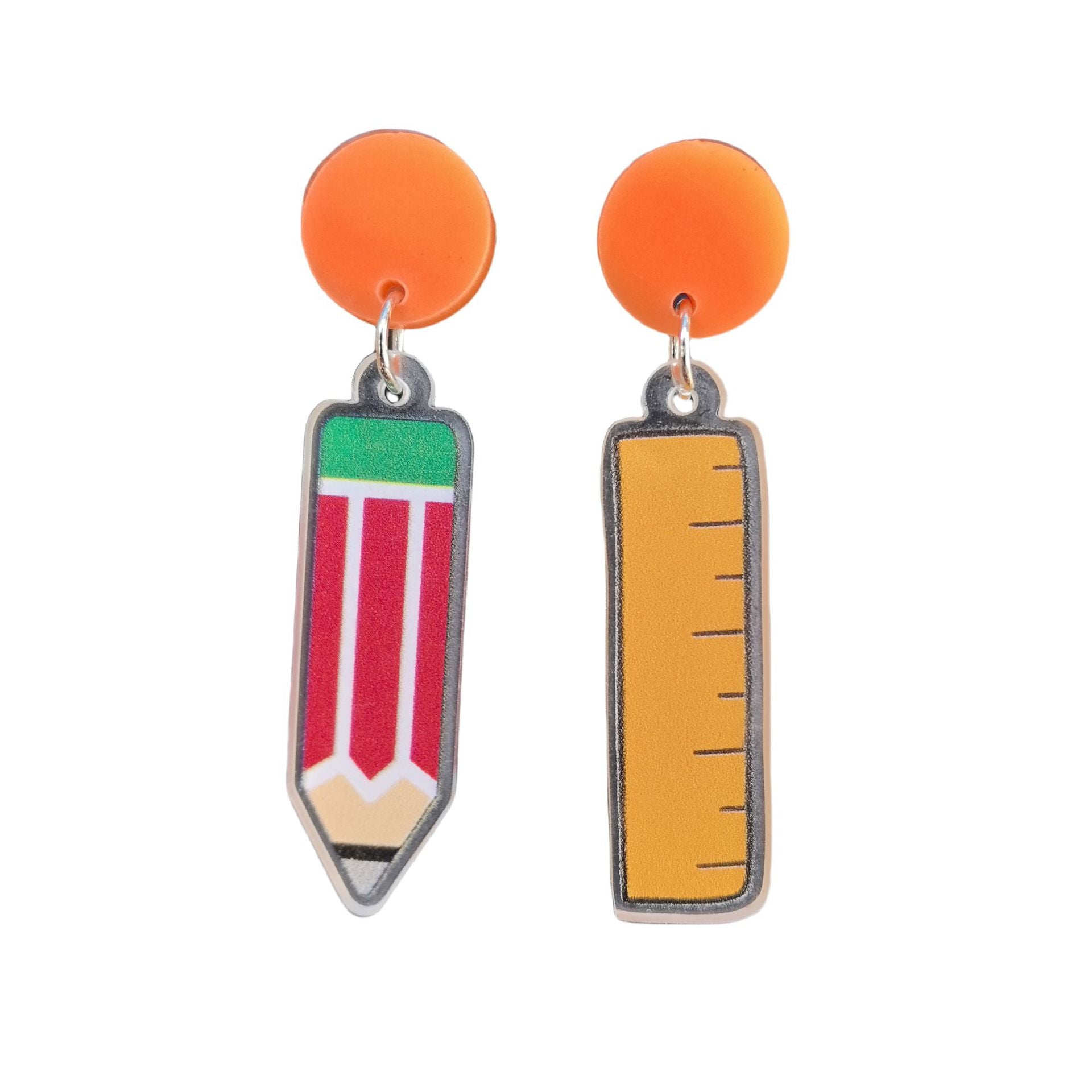 Wholesale Graduation Season Teachers' Day Acrylic Earrings Color Pencil Ruler Earrings