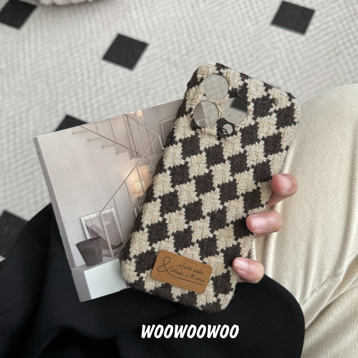 Wholesale Plaid Woven Plush Phone Cases