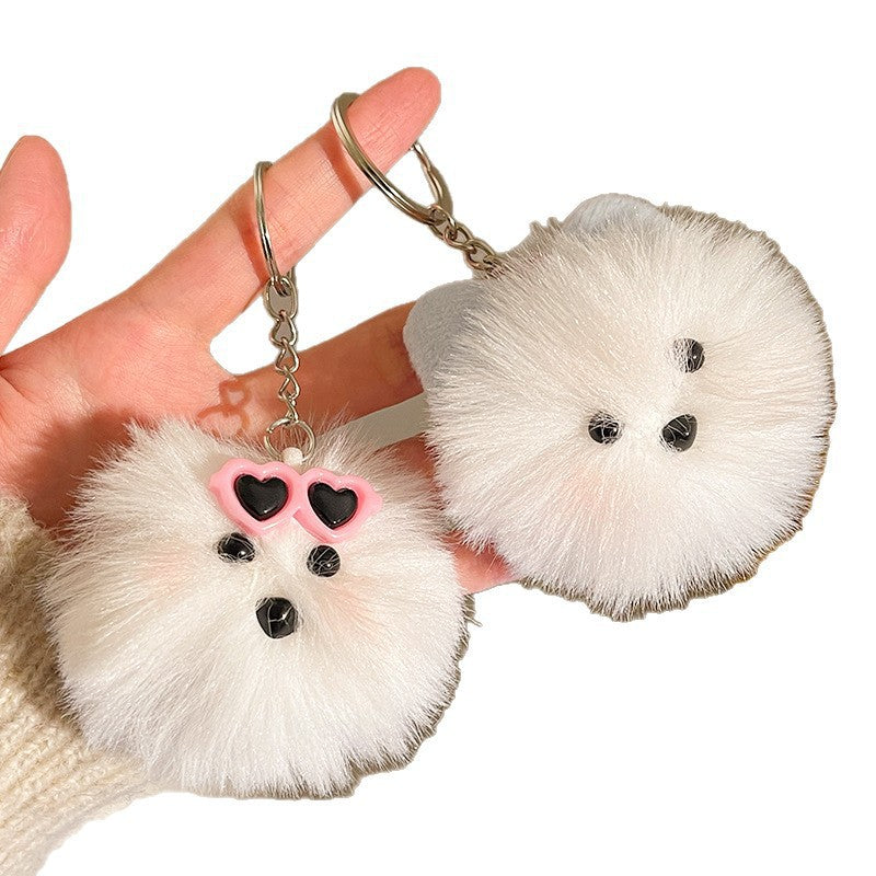 Wholesale Cartoon plush ball pendant Pom Pom keychain