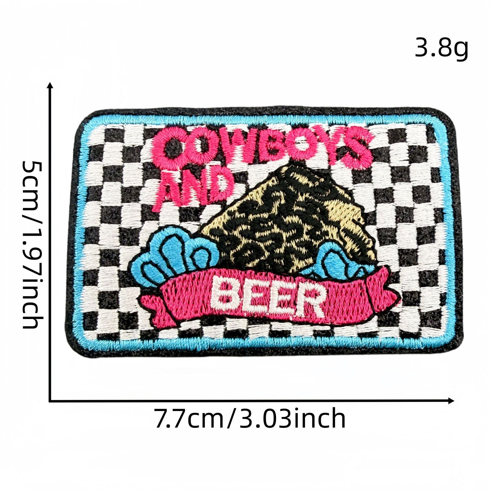 Wholesale Chic Embroidered Patch Set Of 18 Polyester Thread Cowboy Skull Bow Checkerboard DIY Craft Supply For Clothing Decoration