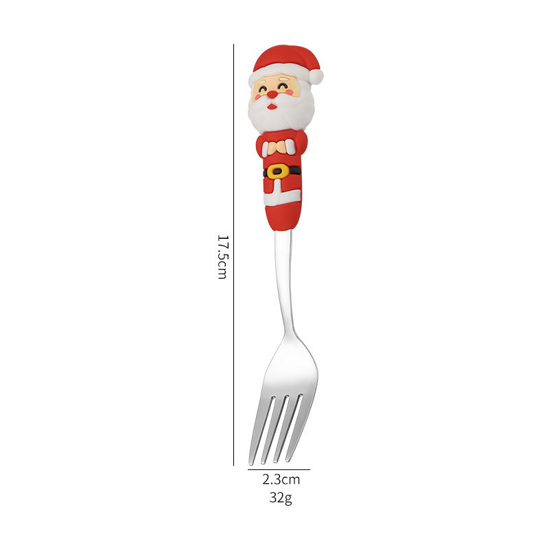 Wholesale Christmas Tableware Dessert Spoon Fork Cartoon  Spoon