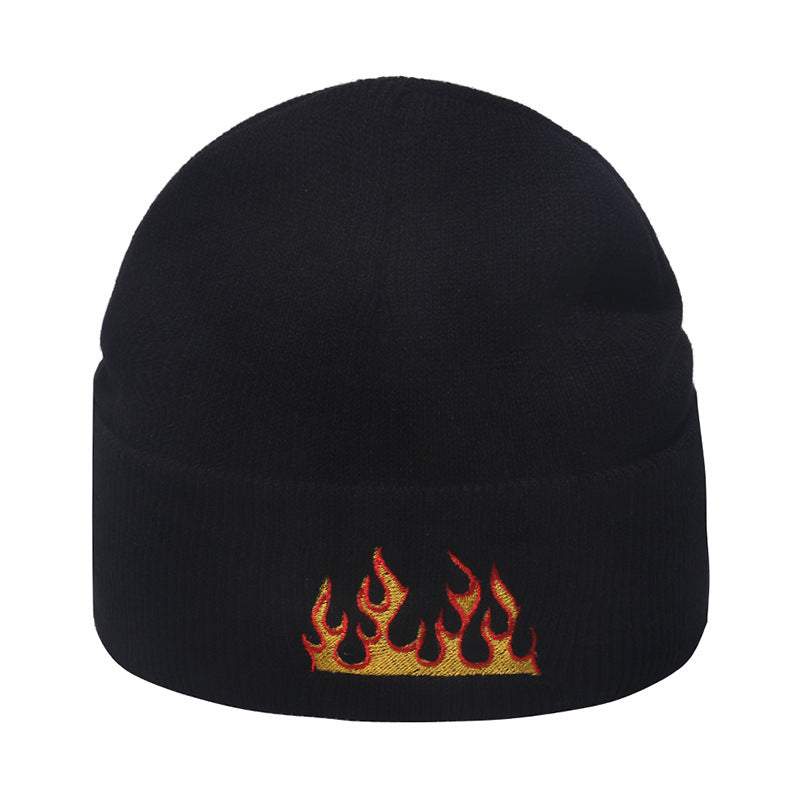 Wholesale Autumn and Winter Brimless Pullover Trend Hip-hop Warm Flame Knitted Hat