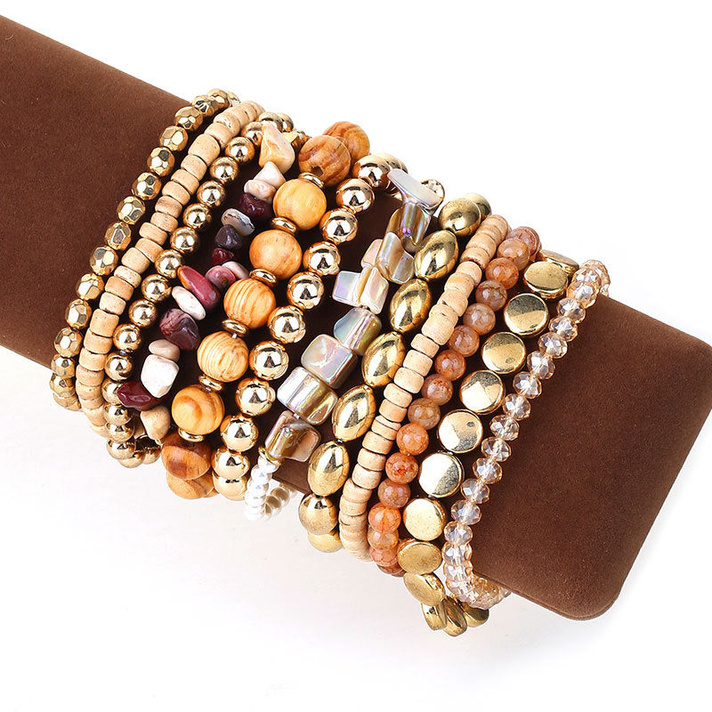 Wholesale 12 Bohemian Style Beach Fashion Hand Woven Bracelet Multi Piece Set