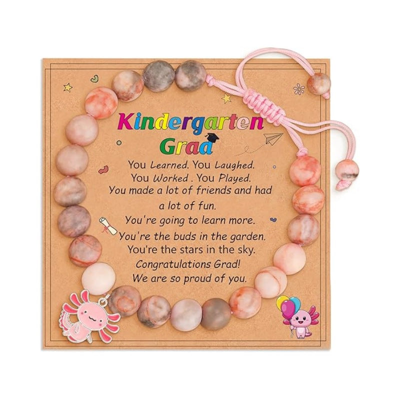 Wholesale Knitted pearl adjustable salamander unicorn pendant bracelet