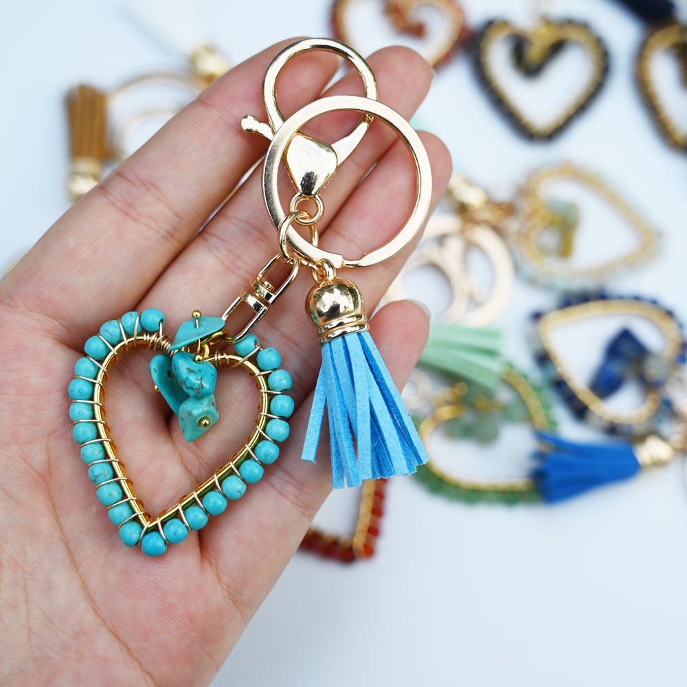 Wholesale  Natural Stone Keychain Bohemian Style