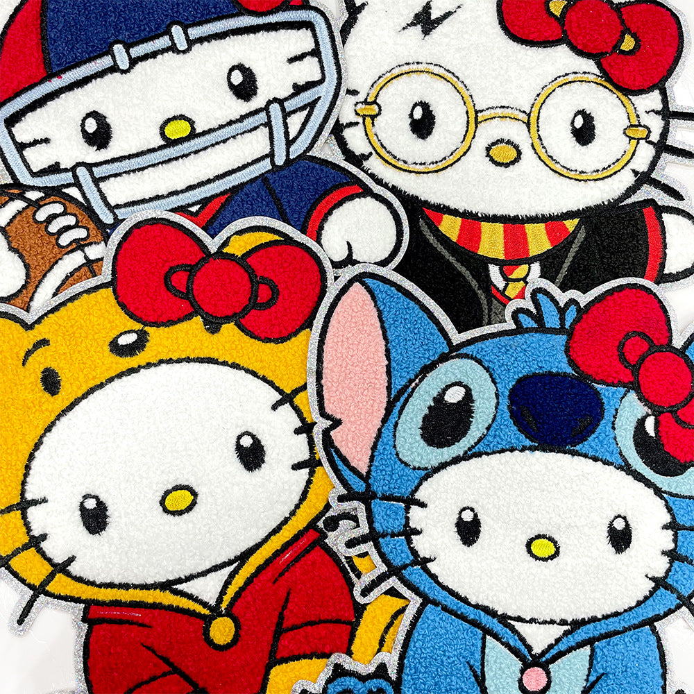 Wholesale Large Chenille Glitter Embroidered Patch Cartoon Applique For Shoes Hats Fashion Accessory Gift Resale OLY Exclusive