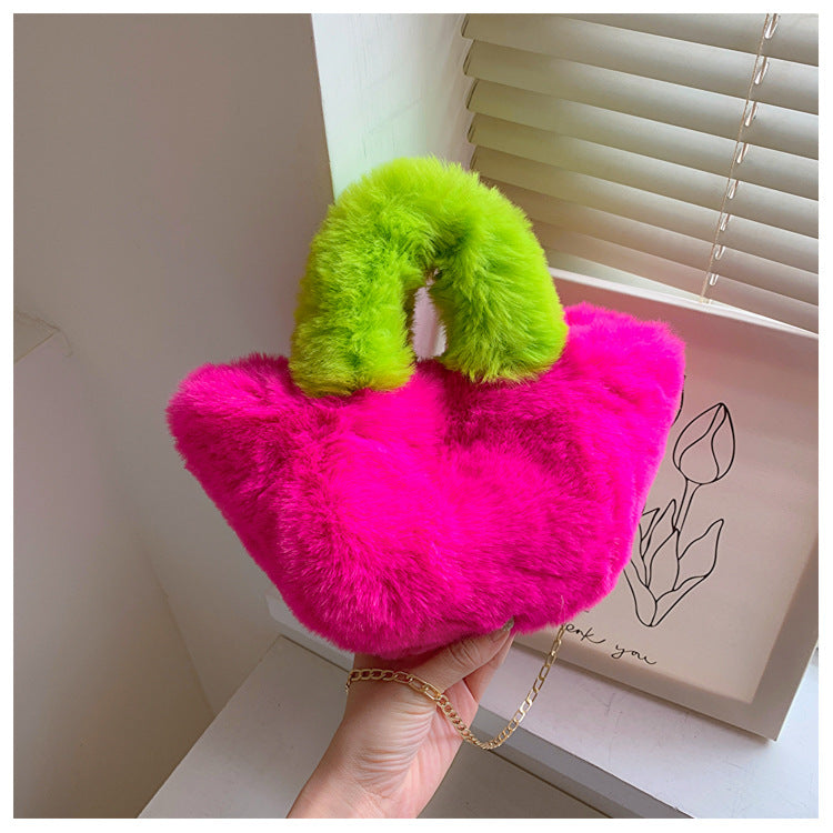 Wholesale Plush Chain Hand-held Single Shoulder Crossbody Bags
