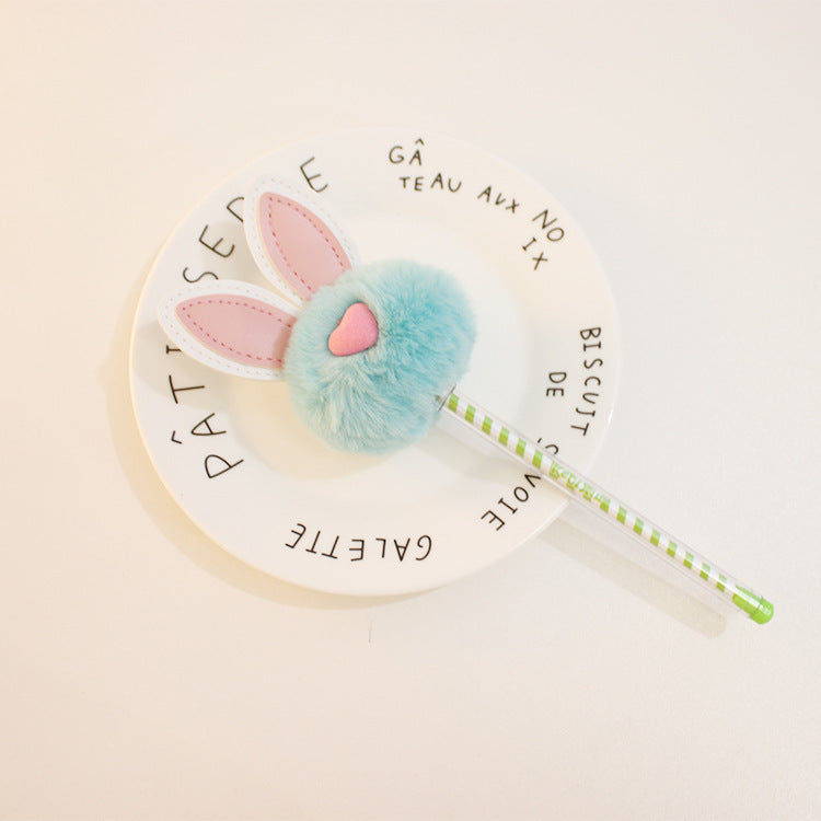 Wholesale Rabbit Fur Ball Plastic Pens