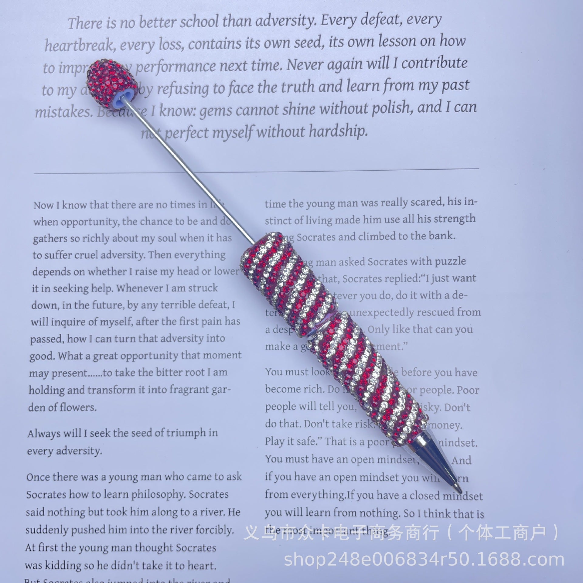 Wholesale 10pcs Stripes and Full Rhinestones Twist-Type  DIY Fancy Beadable Pens