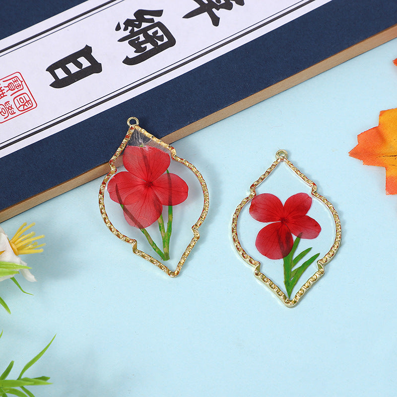 Wholesale 10pcs Natural dried flower handmade special-shaped preserved flower necklace