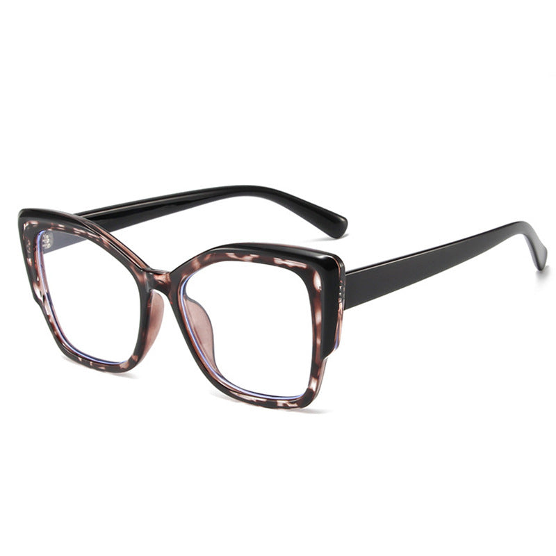 Wholesale Cat-eye personalized contrast color high-end anti-blue light glasses