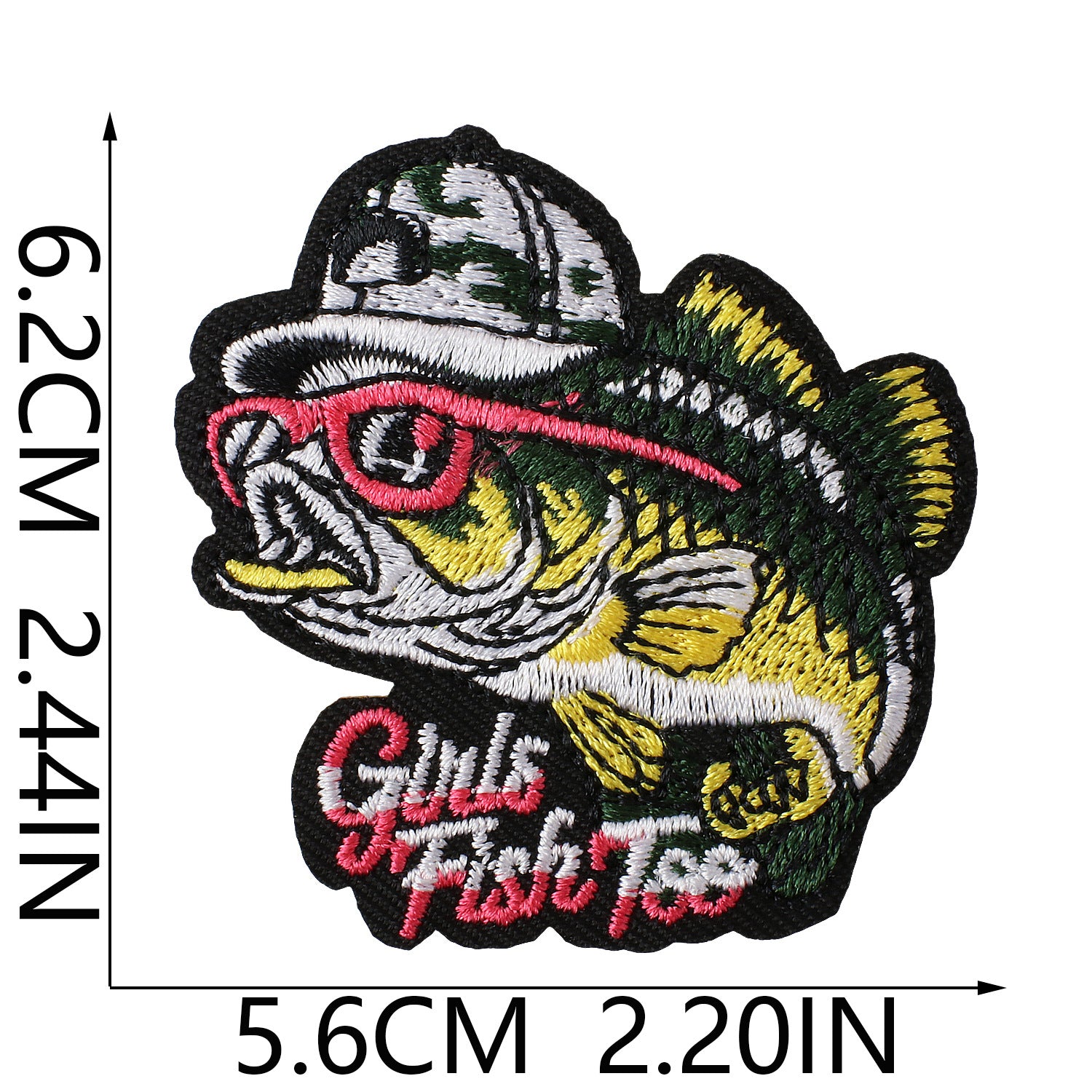 Wholesale Fishing Themed Embroidered Iron On Patch Polyester Thread DIY Patch For Outdoor Clothing Bags And Hats