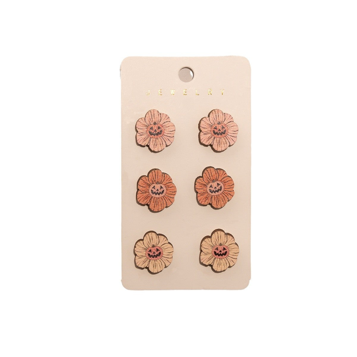 Wholesale  Halloween Cartoon Funny Ghost Pumpkin Kid Wooden Decorative Earrings Combination suit