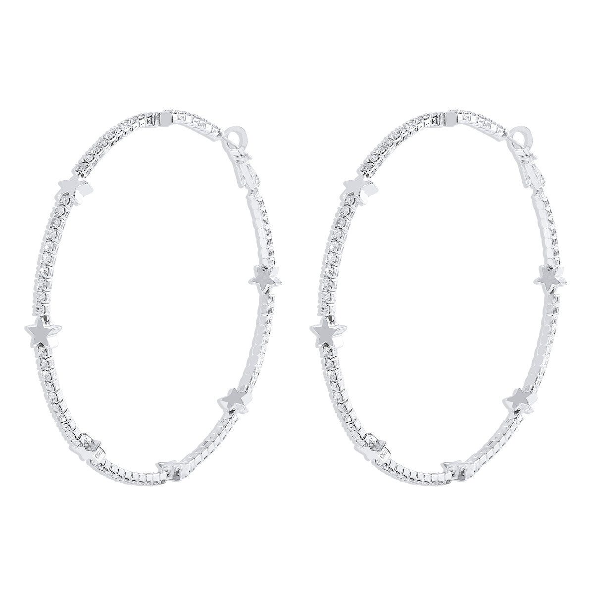 Wholesale Rhinestone Cutout Alloy Earrings