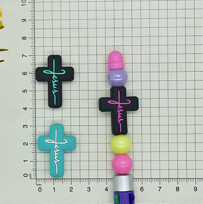Wholesale Random 100pcs  Soft Rubber Beads Cartoon Cross  Loose Beads