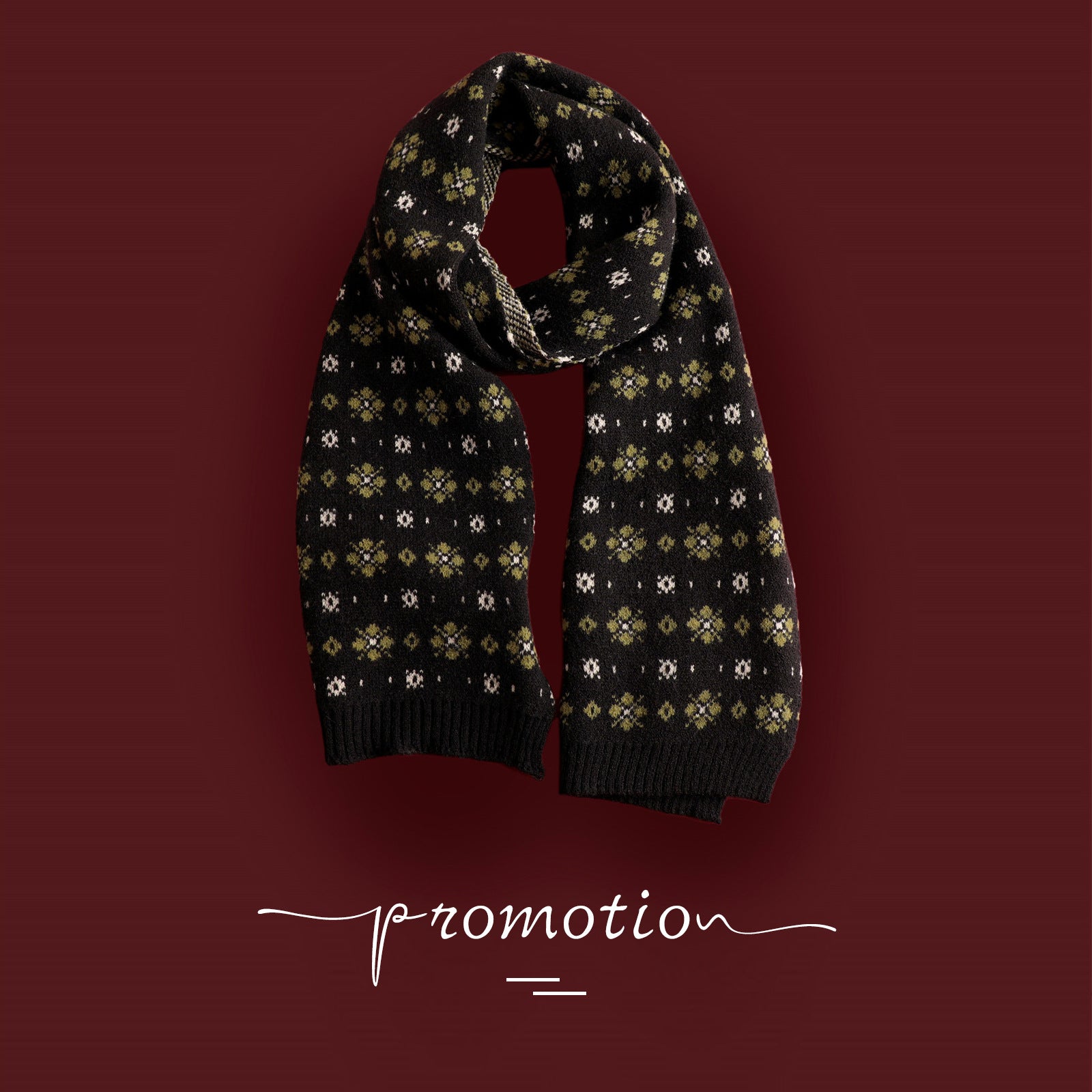 Wholesale Red Christmas Tree Knitted Wool Scarf