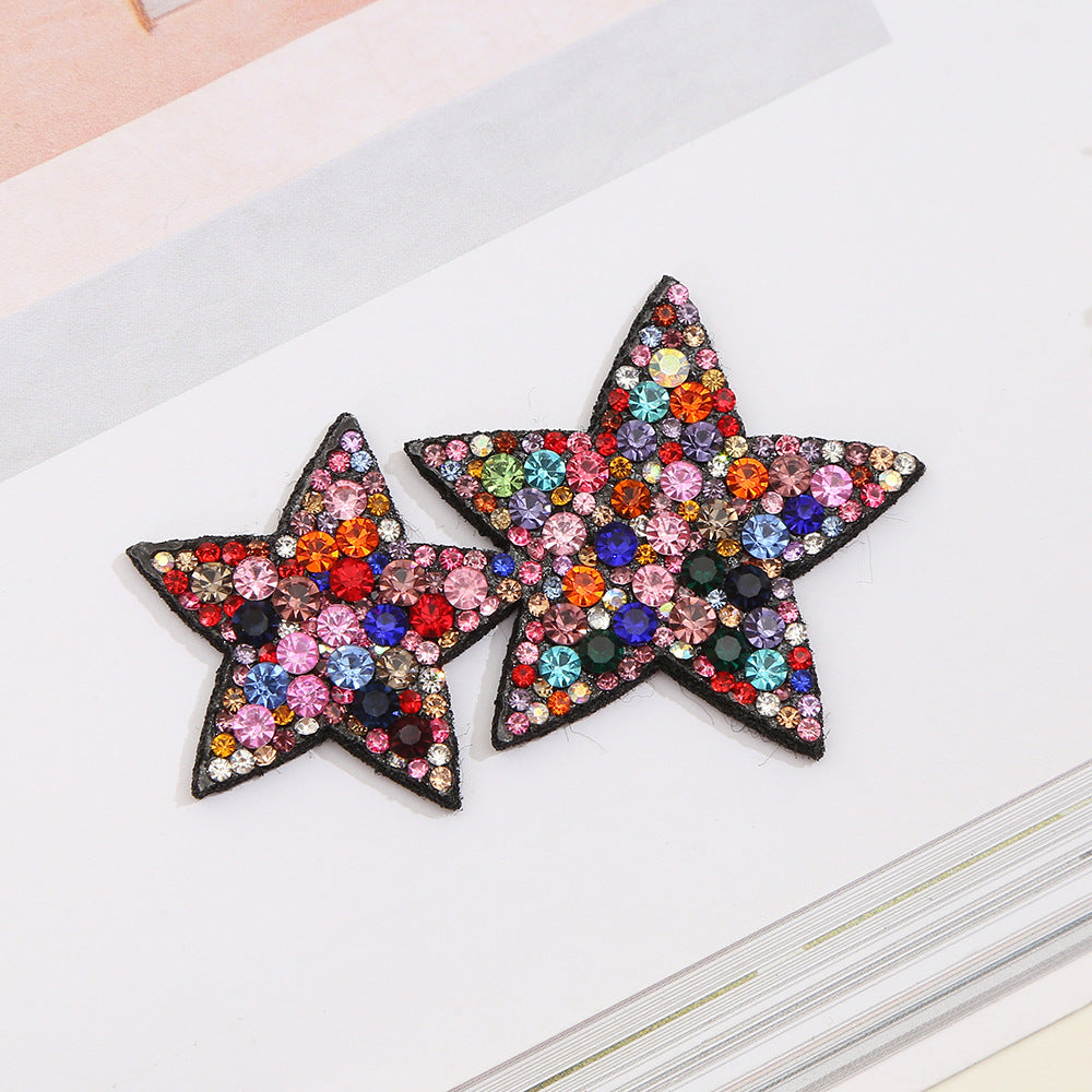 Wholesale 10pcs Full Diamond Pentagram Water Diamond Embroidery DIY Patches