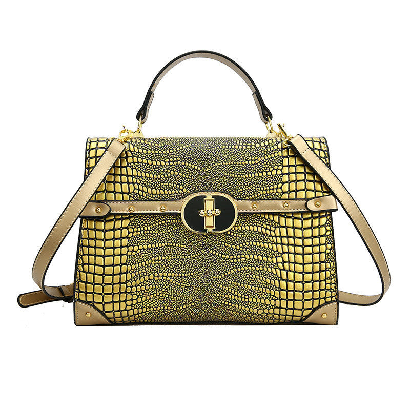 Wholesale 2023 Autumn and Winter PU Crocodile Pattern Handheld Shoulder Crossbody Bag