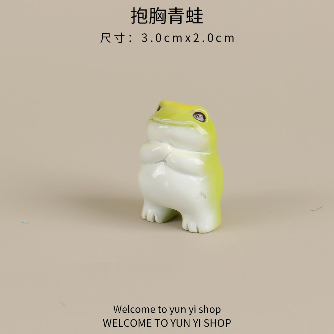Wholesale Landscape frog figurine accessories decoration resin desktop crafts decoration