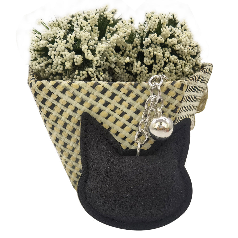 Wholesale 4pcs Cartoon animal kitten diamond studded Rhinestone Keychain