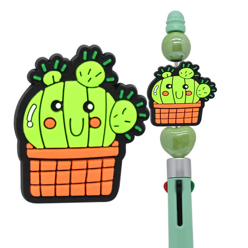 Wholesale 100pcs Diy Cactus Green Plant PVC Soft Beads