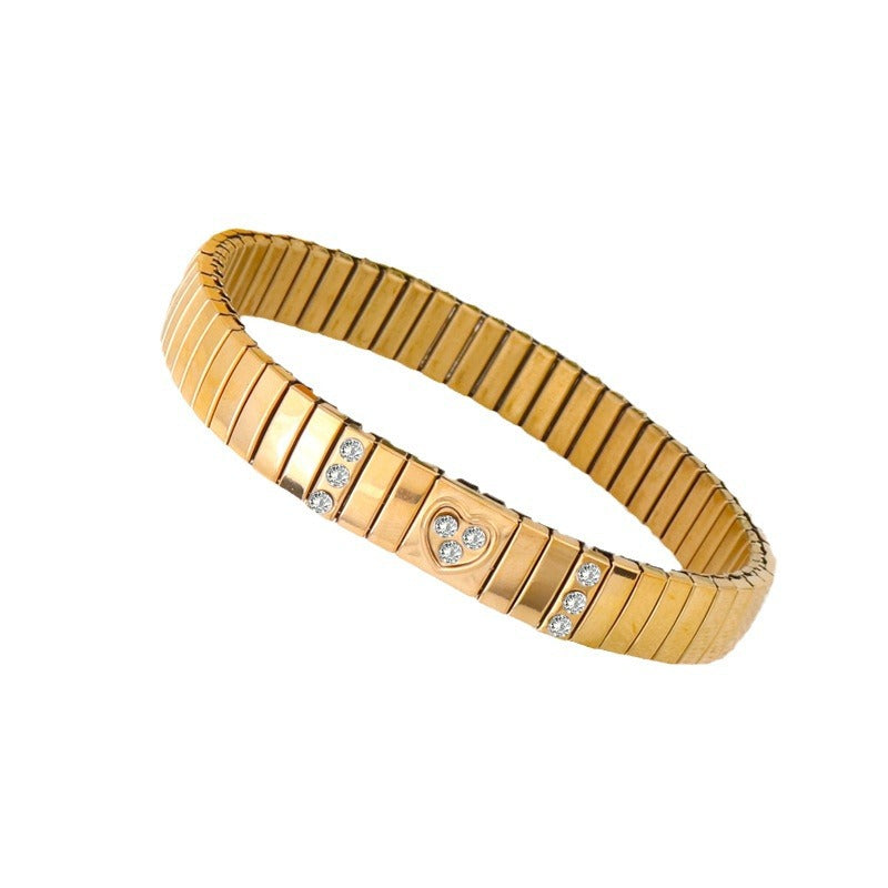 Wholesale Elastic Titanium Steel Diamond Bracelet