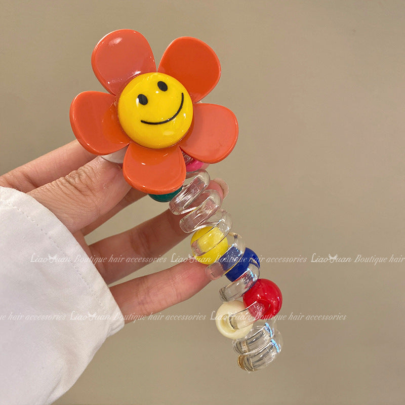 Wholesale Sweet Sunflower Bubble Braid Hair Artifact Ponytail High-end Telephone Line Hair Scrunchies