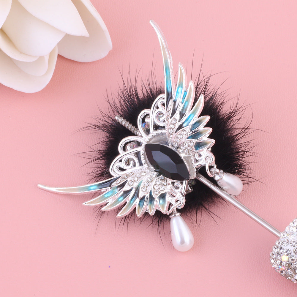 Wholesale 3pcs 3d Hair Ball Butterfly Pearl Pendant  The Straight Hole DIY Beads