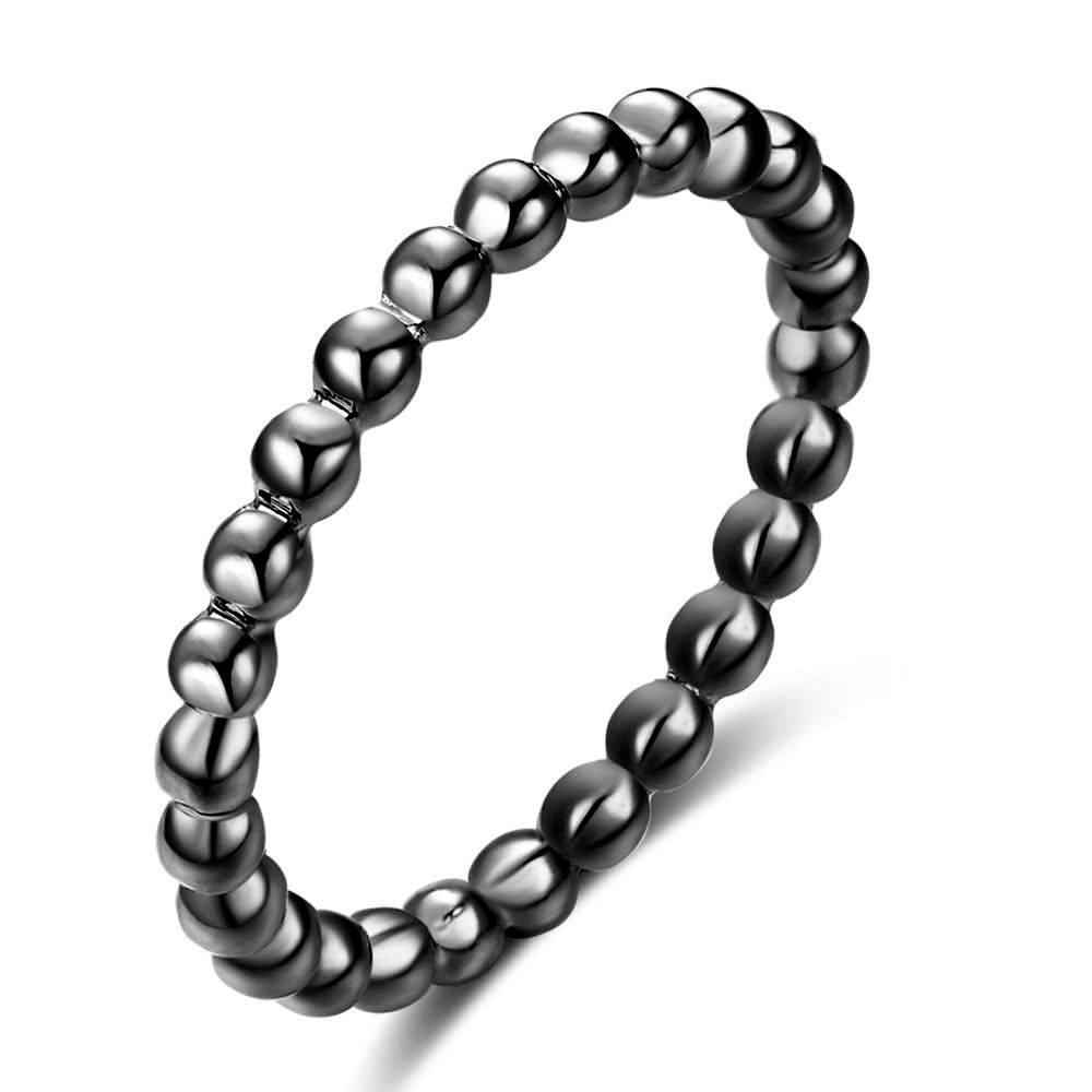 Wholesale Minimalist Geometric Bead 2MM Titanium Steel Ring