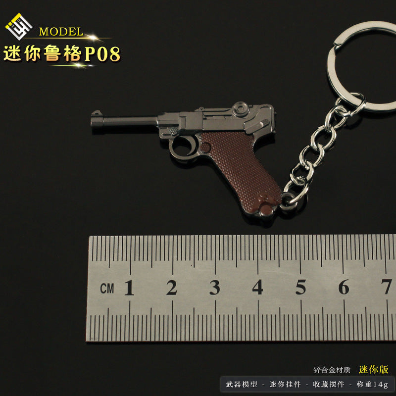 Wholesale small size Alloy Pistol Model Mini Bull Keychain Pendant
