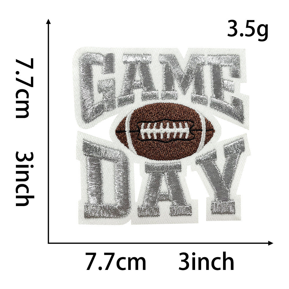 Wholesale Game Day Football Embroidery Patches 9 Styles DIY Iron On Decorative Accessory For Coats Bags