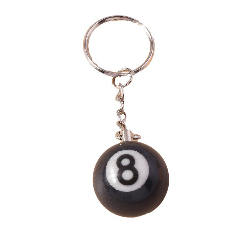 Wholesale creative simulation billiard eight pendant accessories Zinc alloy keychains