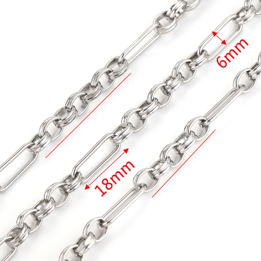 Wholesale 5 rolls - 500 cm various styles of stainless steel punk chain