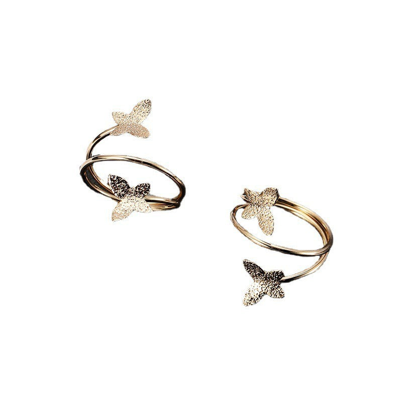 Wholesale two-color butterfly hollow creative ring alloy geometric accessories