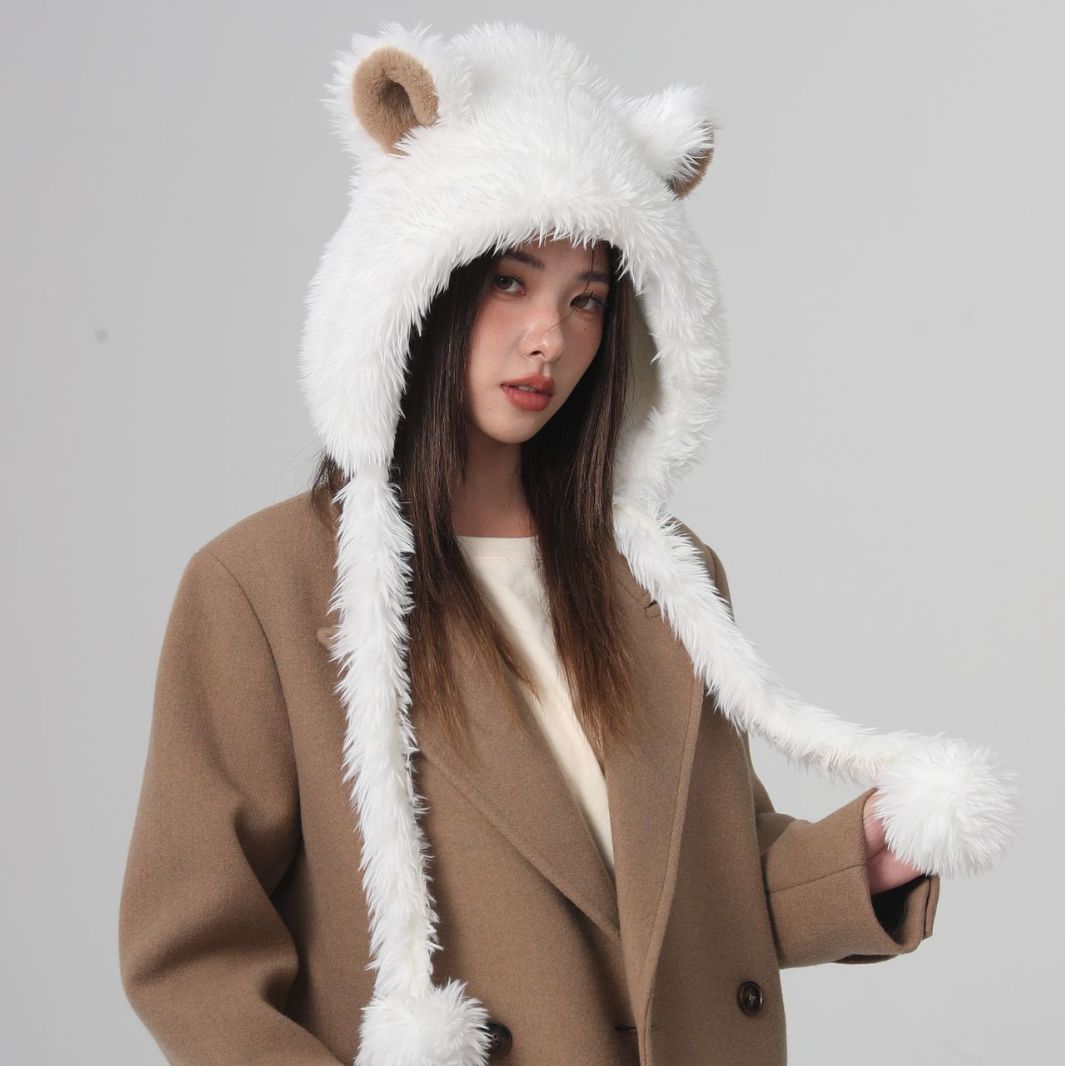 Wholesale Autumn Winter Plush Bear Ears Hat