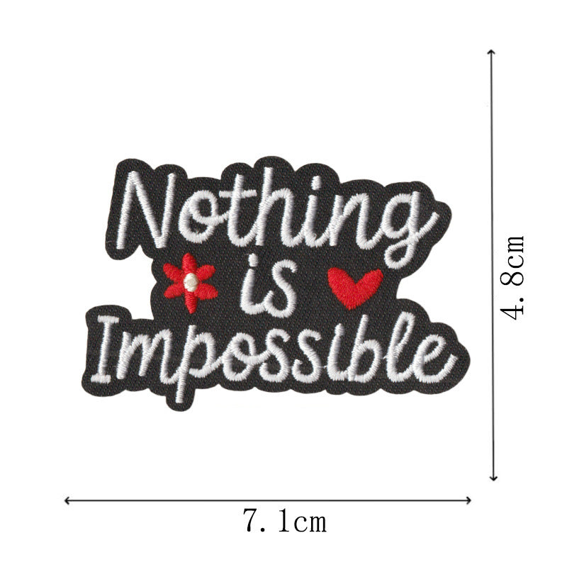 Wholesale Iron On Embroidered Patches Set Of 9 English Letter Inspirational Quote Decorative Clothing Accessories For Coats And ets
