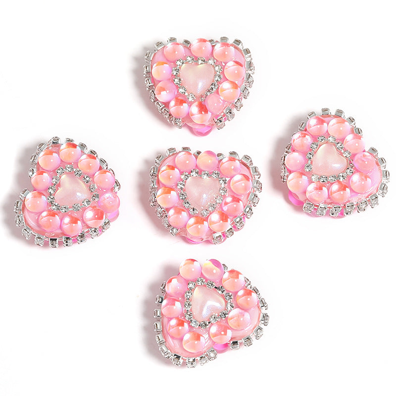 Wholesale DIY Aurora Mermaid Love Beads Rhinestone Chain Acrylic Beads