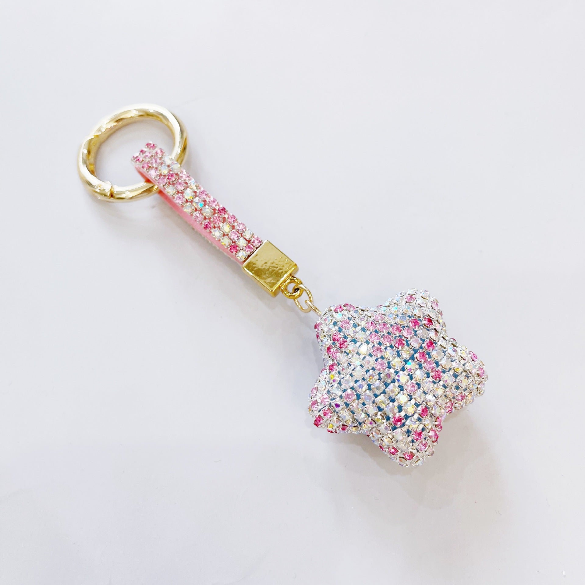 Wholesale Five Pointed Star Full Diamond Claw Chain Keychains