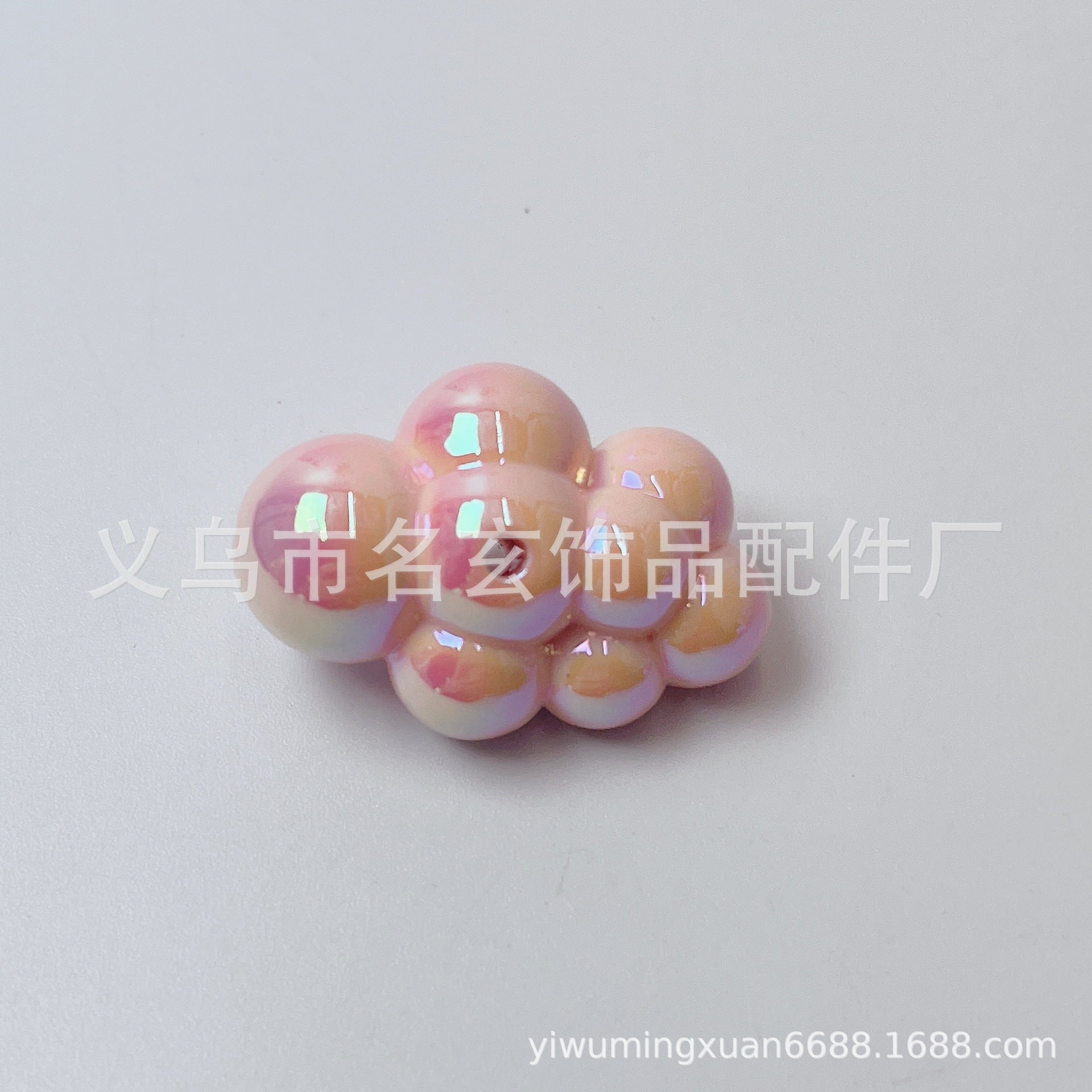 Wholesale Random 200 pcs/pack acrylic electroplated vertical hole cloud beads Acrylic Beads