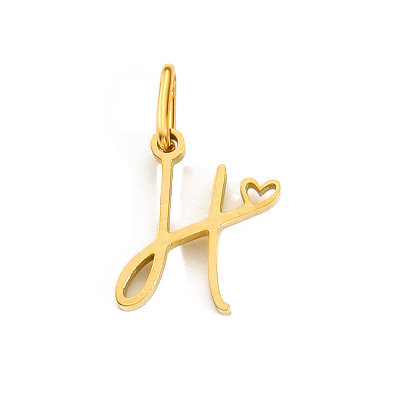 Wholesale English Letter 14k Gold Stainless Steel Pendant