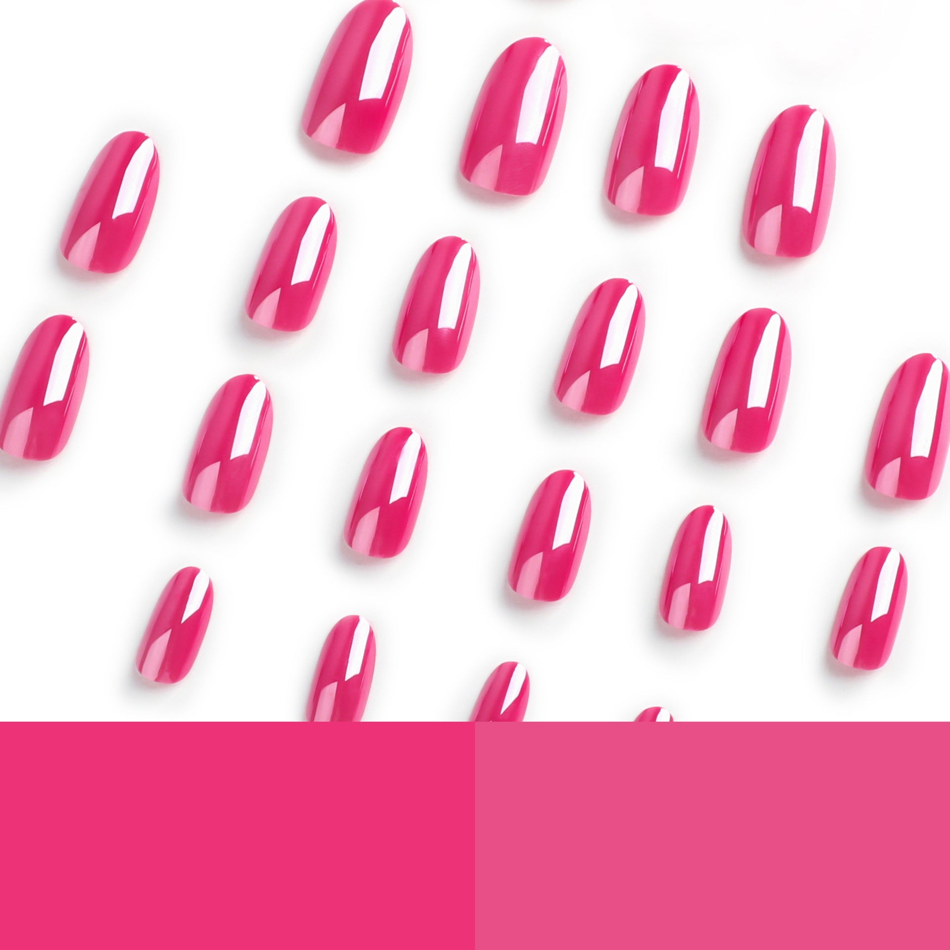 Wholesale Plastic Rose Red Laser Short Nail Art Pieces