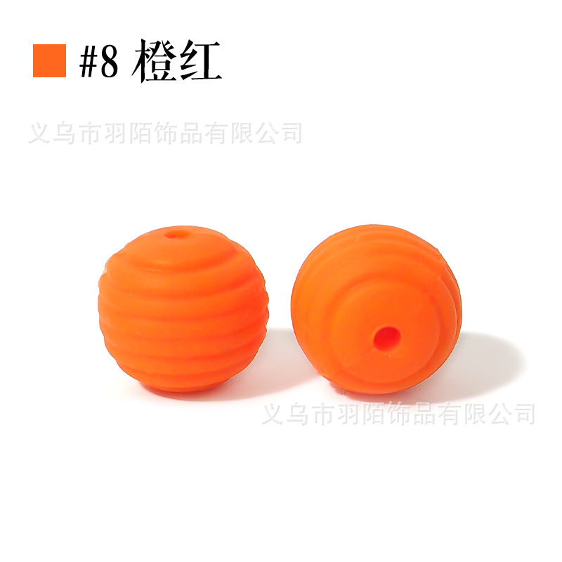 Wholesale 50PCS Silicone Thread Beads Silicone Beads Honeycomb Beads DIY Loose Beads