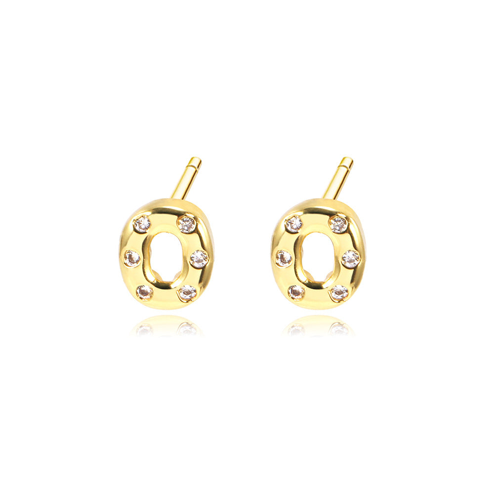 Pendientes de cobre de circonio geométrico al por mayor 12pcs pendientes de cobre