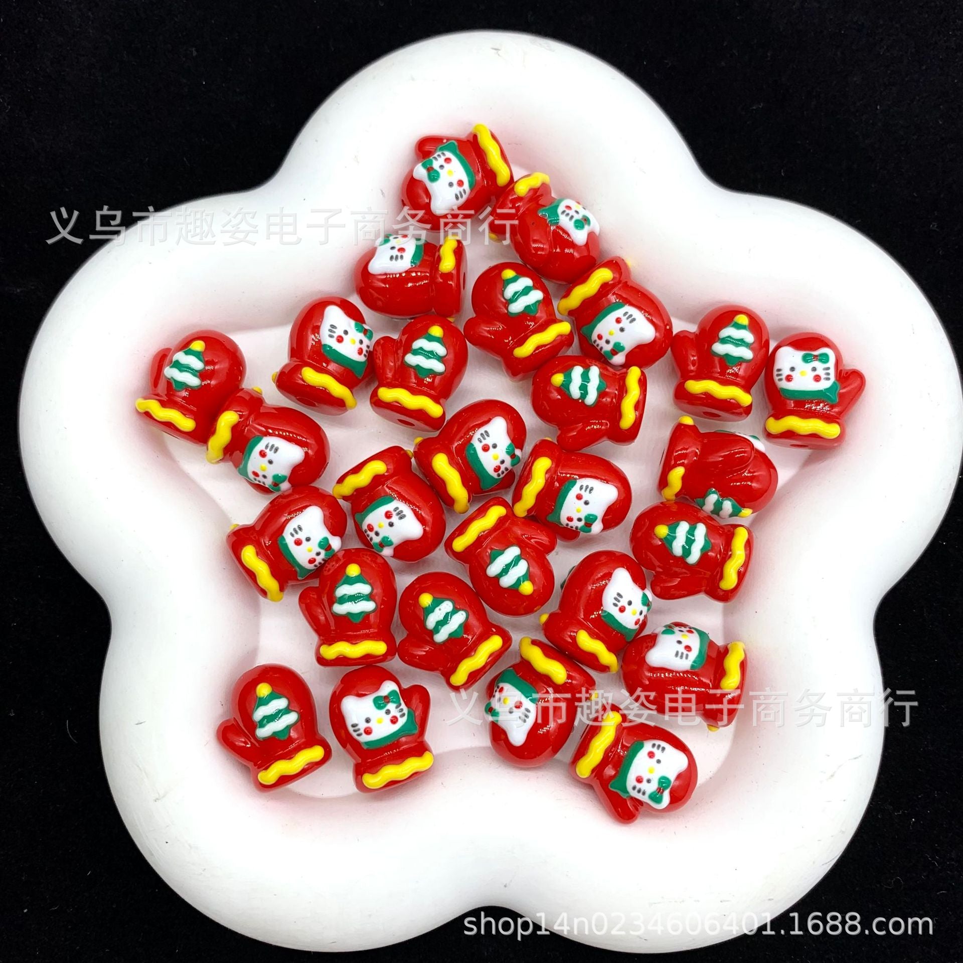 Wholesale 10pcs Small gloves with loose beads  Acrylic Beads