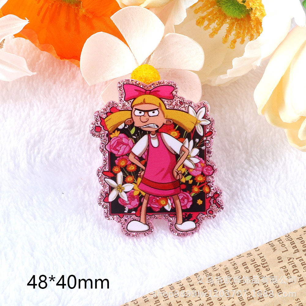 Wholesale 10pcs/pack Cartoon Character Cute Jewelry Pendant Acrylic Pin OLY Exclusive